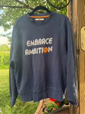 Tory Burch Sport Embrace Ambition Navy Crewneck Sweatshirt size large